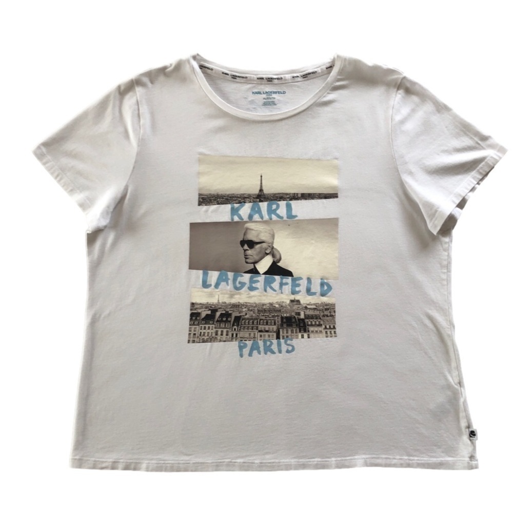 Karl Lagerfeld Paris Women’s XL Soft Cotton Crew Neck T-Shirt
